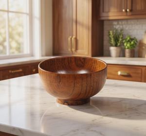Bol élégant en bois naturel fait main, plat de service pour fêtes, centre de table décoratif, support pour fruits, salades et collations, décoration intérieure - Product Image 5