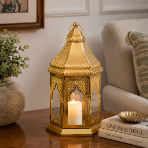 <b>Brass</b> Moroccan Candle <b>Lantern</b> Holder Metal Hurricane <b>Lantern</b> Decorative Home Decor Hanging Candle Stand Wedding Centerpiece - Product Image 4