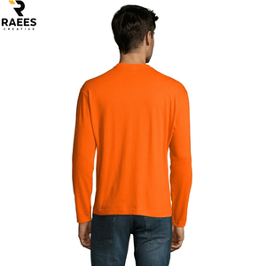 T-shirt décontracté à manches longues personnalisé pour hommes et femmes, 220g, mélange polyester/coton, anti-plis, séchage rapide et respirant - Product Image 3