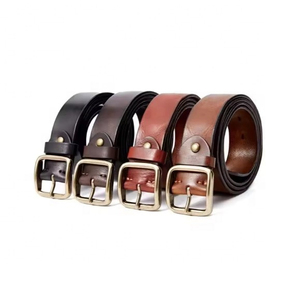 Cinturón Casual de Cuero Genuino 2026 de Gran Venta, Negro Sólido, Piel de Vacuno, Hebilla de Cobre Rectangular, Duradero, Moldeado en una Sola Pieza - Product Image 5