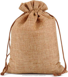 Sacs cadeaux en toile de jute, sacs en toile de jute pour mariage, pochettes en lin pour bijoux avec cordon de serrage pour anniversaire, fête, cadeaux de mariage, café (3x4) - Product Image 1