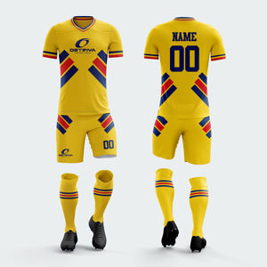 Ensembles d'uniformes de football avec impression par transfert thermique, maillots de football pour hommes, nom d'équipe personnalisé, broderie 3D, uniforme d'équipe de football à séchage rapide - Product Image 4