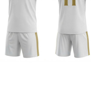 Ensemble de maillots de football personnalisés sublimés pour hommes, blanc et or, numéro 11, manches courtes, uniformes respirants, taille adulte - Product Image 4