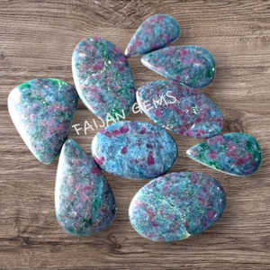 FAIJAN GEMS Natural <b>Ruby</b> Kyanite Cabochon Bulk Healing Hand Polished Wholesale Semi Precious Gemstone Cabs Third Party Certified - Product Image 2
