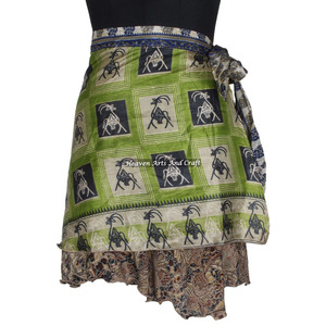 Minifalda India Mágica de 2 Capas, Talla Grande, Verano, para Mujer, Fabulosa Minifalda Hippie de Seda con Doble Capa - Product Image 2