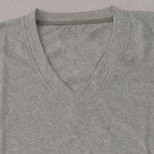 T-shirt à manches longues pour homme, col en V, 100% coton jersey, couleur unie, coupe classique, chemises décontractées avec logo personnalisé - Product Image 3