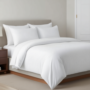 <b>Queen</b> Size White 300 TC Egyptian Cotton Percale <b>Bed</b> <b>Sheet</b> Set 4-Piece Hotel Home Quilt Cover with Deep Pocket PVC Filling - Product Image 3