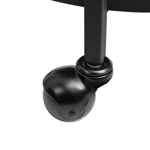 Carrello da Cucina Rotondo a 3 Ripiani, 32 Pollici, in Metallo Nero Pieghevole con Ruote - Product Image 4