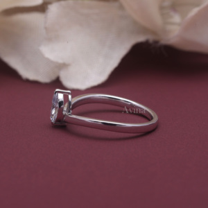 Anillo de Diamante Cultivado en Laboratorio con Certificado IGI, Oro Blanco/Rosa y Amarillo de 18K, Corte Marquesa Azul, Anillo de Compromiso Solitario para Mujer - Product Image 6