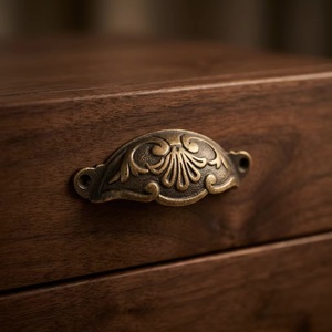 Traditional Cast Iron Flat Shape Durable Eco-Friendly Industrial Design Furniture Hardware Drawer Pull Handle for Bedroom - Product Image 5