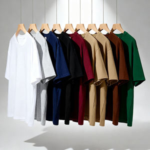 Camisetas de Manga Corta de Algodón Peinado de 220 g/m², Corte Holgado, con Logotipo Personalizado, Cuello Redondo, Color Sólido, para Hombre, Venta al Por Mayor - Product Image 1