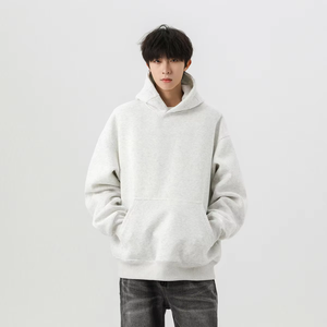 Sudadera con Capucha Rosa Unisex, Corte Regular, Felpa, Color Sólido, Diseño con Bolsillos, Ropa de Otoño - Product Image 5