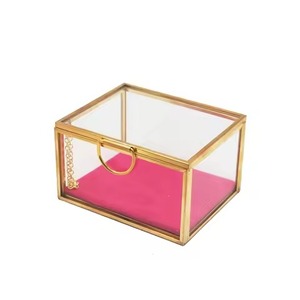<b>Hexagon</b> Shape Golden Finish Brass And Glass Jewelry <b>Box</b> For Neckless Ring Storage Container <b>Gifting</b> Use Brass Jewelry <b>Box</b> - Product Image 4