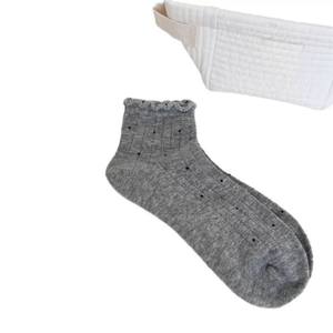 Calcetines de Algodón/Fibra de Bambú para Mujer, Estilo Casual de Verano, a Media Pantorrilla, Transpirables, Suaves, Antideslizantes, con Logotipo Personalizado Bordado - Product Image 3