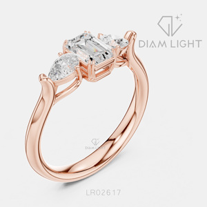 Bague de fiançailles en or blanc 14 carats avec diamant de laboratoire certifié IGI, taille émeraude 0,56 carat, bijoux fins - Product Image 4