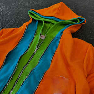 เสื้อฮู้ดซิป 3 ชั้นแบบกำหนดเองสำหรับผู้ชาย ผ้าฟลีซหนานุ่ม 100% ผ้าฝ้ายลายเสือดาวพิมพ์ลายสีสันฤดูหนาว ซิปสามชั้น - Product Image 2