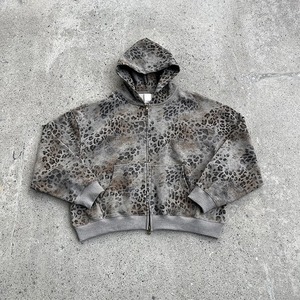 Conjunto de 2 Piezas con Logotipo Personalizado para Hombre, Camuflaje de Leopardo, 400GSM, Felpa Francesa, Corte Cuadrado, Sudadera con Cierre y Pantalones Deportivos, Estilo Urbano - Product Image 6