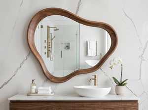 Espejo de Pared con Marco de Madera Rectangular, Diseño Contemporáneo - Product Image 1