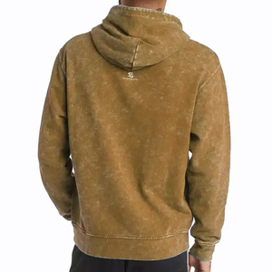 Vintage Washed Hoodie Acid Wash Heavyweight Cotton Oversized <b>Men</b> Casual Streetwear Winter <b>Pullover</b> OEM Wholesale - Product Image 4
