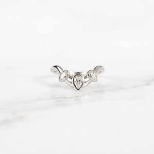 Anillo de Compromiso con Diamante Cultivado en Laboratorio, Corte Pera, Banda Curva, Conjunto Nupcial de Oro de Lujo, Certificado IGI, Anillo de Compromiso para Mujer - Product Image 3