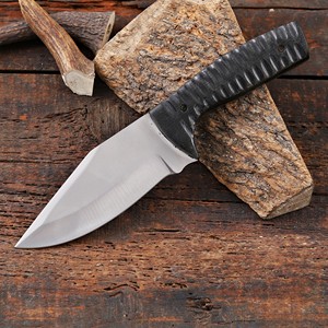 Couteau de chasse industriel à lame fixe Timber Steel Enterprises, pointe clip, acier inoxydable, manche en bois, étui en cuir marron, garantie 1 an - Product Image 3