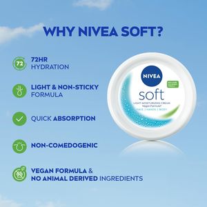 Crème hydratante <span class=keywords><strong>NIVEA</strong></span> <span class=keywords><strong>Soft</strong></span>, hydratant quotidien léger et non collant avec une hydratation de 72 heures, vitamine E et huile de jojoba |   50 ml - Product Image 5