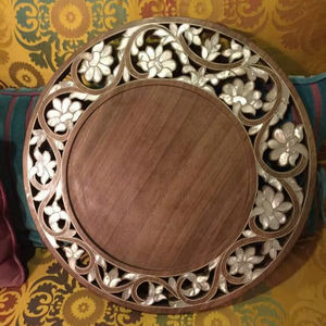 Plato Decorativo de Madera de Acacia con Incrustaciones de Madreperla, Ecológico, Redondo, con Acabado Pulido, Regalo Empresarial - IndiaArt - Product Image 1