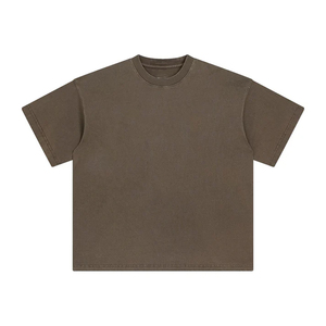 T-shirts pour hommes en coton et polyester délavés à l'acide, vente en gros, séchage rapide, coupe ample, résistants, style décontracté d'été, tricotés colorés - Product Image 4