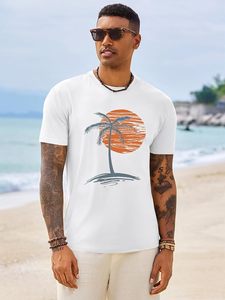 Camisetas de Manga Corta para Hombre, Cuello Redondo, Camisa Informal de Verano, Playa, Palmeras, Estilo Hawaiano Vintage - Product Image 5