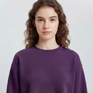Sudadera Casual Corta de Cuello Redondo para Mujer, Manga Larga, Tejido Suave, Cómoda, Proveedor de Ropa Personalizada - Product Image 4