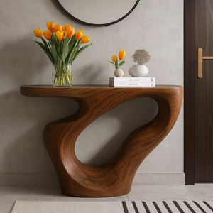 Mesa Consola de Madera Sólida Rústica Moderna OEM, Mueble Hecho a Mano, Mesa Estrecha para Entrada de Hotel, Apartamento, Sala de Estar - Product Image 5