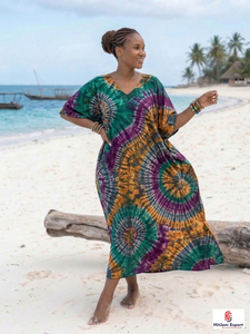 Women Stylish Printed <b>Kaftan</b> Dress Loose Fit Beach Wear Soft Fabric <b>Summer</b> Resort Cover Up Island Vacation Bulk Supply - Product Image 2
