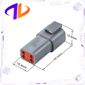 ตัวเชื่อมต่อแบบกันน้ำ 4 ขา รุ่น DT04-4P สำหรับขั้วต่อตัวผู้ สีเทา ซีรีส์ DT - Product Image 2