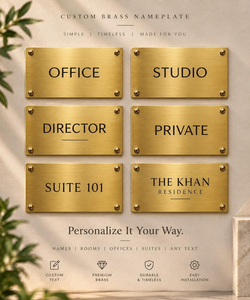 Custom Brass Nameplate Personalized Door <b>Plaque</b> <b>Engraved</b> House Sign Office Name Plate Custom Metal Address Plate Building - Product Image 6