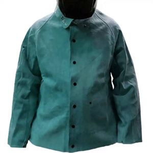 Veste de soudeur en cuir de vachette pleine fleur de qualité supérieure, résistante, avec éléments de sécurité réfléchissants, logo personnalisable, résistance à la chaleur et aux étincelles - Product Image 3