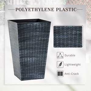 Set di 3 Vasi Alti con Foro di Drenaggio 60 cm per Esterni e Interni, Portico, Ingresso, Patio, Fioriere e Vasi per Piante - Product Image 4