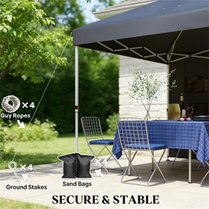 Pergola Parasole Pop-Up Grigio Scuro, Tenda Portatile e Pratica - Product Image 3