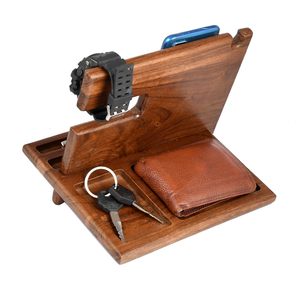 <b>Solid</b> <b>Wood</b> <b>Desk</b> Organizer with Mobile Stand Multi Functional Office Supplies Holder for Stylish Workspace - Product Image 6