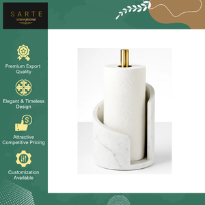 Bulk Supply Stylish <b>Kitchen</b> Accessory Modern Marble Iron Eco-Friendly Handmade Paper Towel <b>Roll</b> <b>Holder</b> for Hotel Use - Product Image 5
