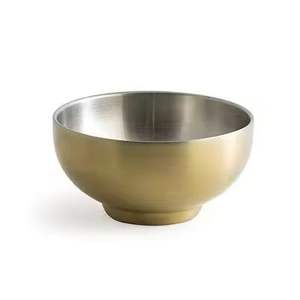 Tazón Decorativo Redondo de Acero Inoxidable con Acabado Dorado, Ecológico, Apto para Lavavajillas, para Frutas, Aperitivos, Decoración de Mesa - Product Image 2