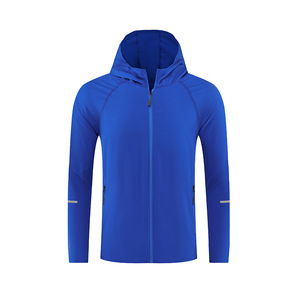 Men Women Hooded <b>Running</b> Windbreakers <b>Lightweight</b> Sports <b>Jackets</b> Spring Solid Fluorescent Long Sleeved Casual Zippered Quick Dry - Product Image 4