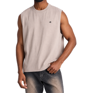 Customized High Quality Sleeveless T-<b>shirt</b> Custom Logo Printed Premium 100% Organic Cotton Men's <b>shirts</b> OEM Casual Streetwear - Product Image 3