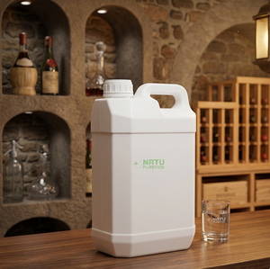 Wholesale Custom 5L <b>Plastic</b> Jerry Can for Cleaning Liquid Package <b>Container</b> Oil Champagne <b>Square</b> Barrel With Screw Lid - Product Image 1