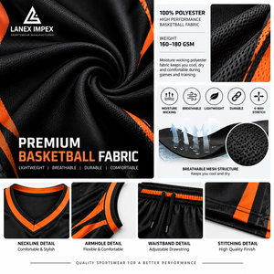 Conjunto de Uniforme de Baloncesto Sublimado Personalizado con Logotipo, Número y Nombre, Pantalones Cortos de Malla Ligera para Equipos Deportivos - Product Image 5