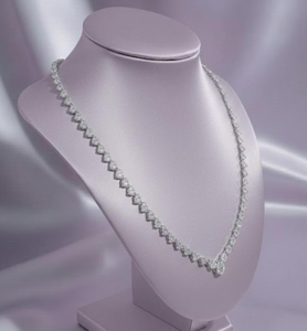 Luxury V Shape Moissanite Tennis Necklace Diamond Look Hip Hop Jewellery <b>Iced</b> Out <b>Chain</b> Elegant Statement Gift - Product Image 1