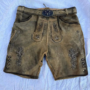 Pantalones de Cuero Antiguos para Hombre, Pantalones de Cuero al por Mayor, Trajes Tradicionales Bávaros para Oktoberfest, Pantalones Cortos de Cuero - Product Image 1