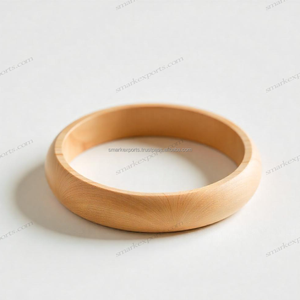 Brazalete Redondo de Madera Elegante para Niñas y Mujeres, Hecho a Mano, Ecológico, Personalizable, Ligero, Joyería de Moda para Uso Diario - Product Image 2