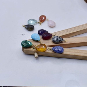 จี้พลอยโกเมนแบบเหลี่ยมเพชรพลอยลวดพันรอบ - Product Image 3
