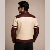 Blouson en cuir véritable pour homme, couleur personnalisable, coupe ajustée, manteau d'hiver décontracté, style motard, mode urbaine, logo frontal