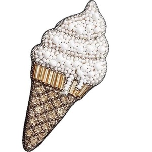 Decorative Seed Beads Beaded Embroidery Crystal Brooch For Fashion <b>Accessories</b> Luxury Handmade Seed Beads Crystal Embroidery - Product Image 2
